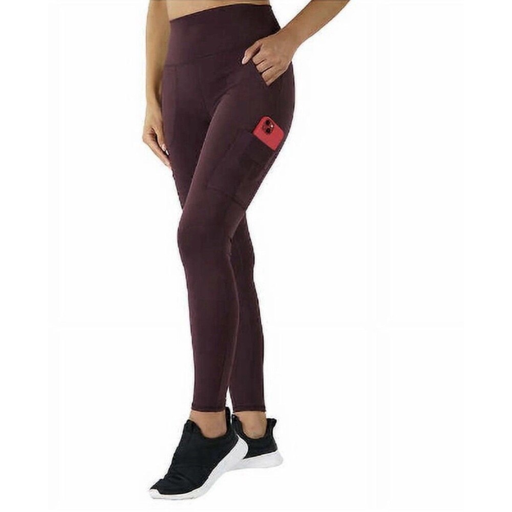 Spyder Active Women XL Cargo Leggings Sangria Burgundy High Rise Stretch SP679UR